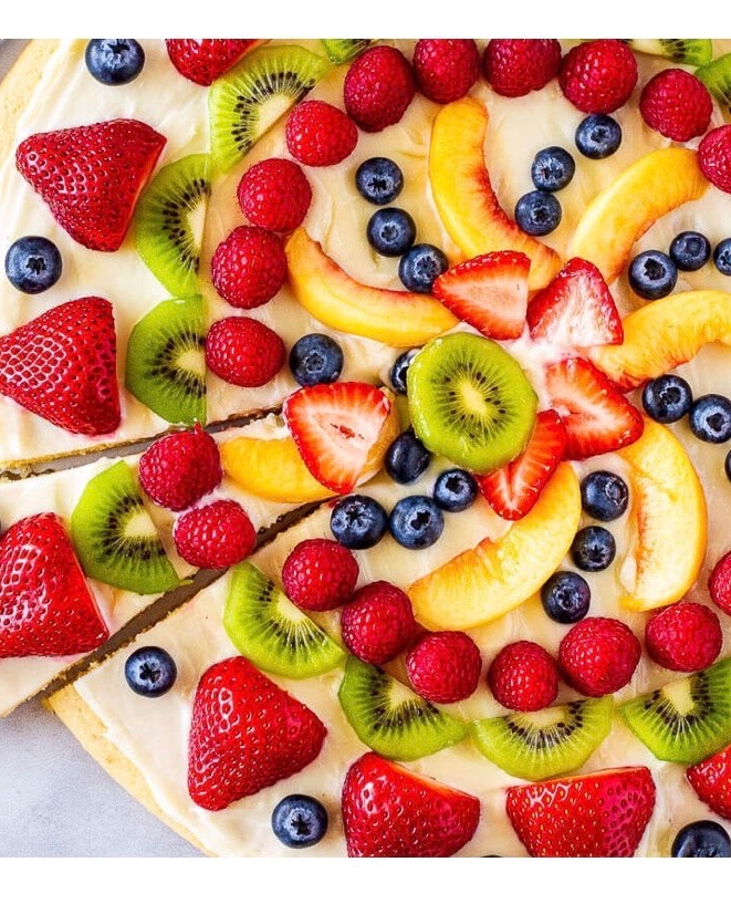 Sugar cookie fruit tart