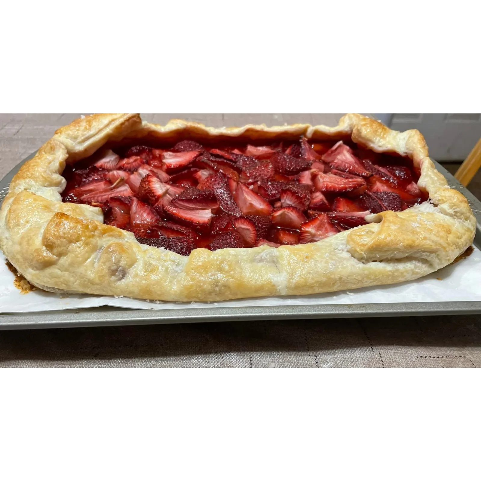 Rustic sugar finished Strawberry galette