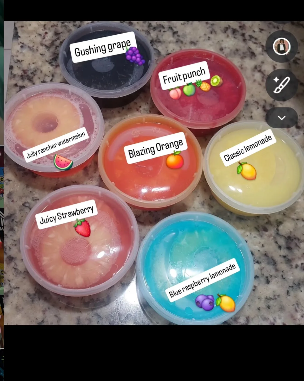 Kool laid pineapples w/candy crush dip (serves 2)