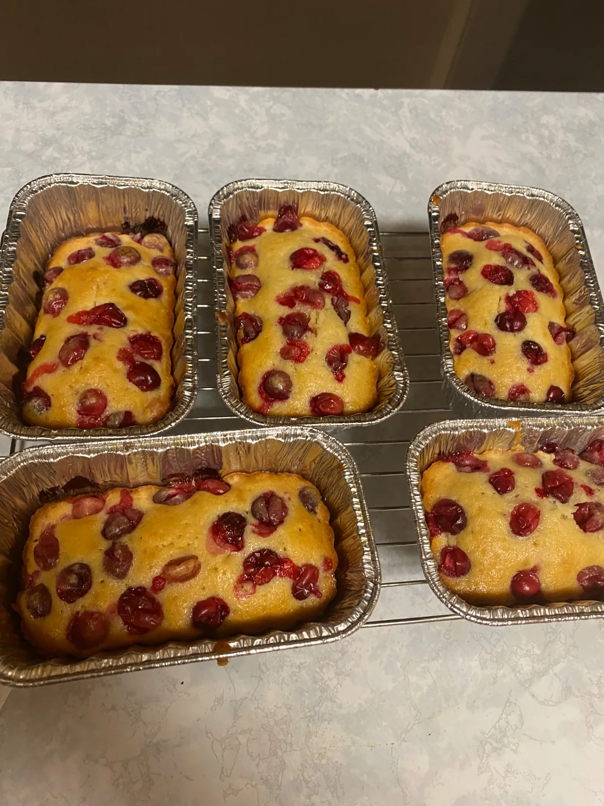 Orange cranberry mini loaves